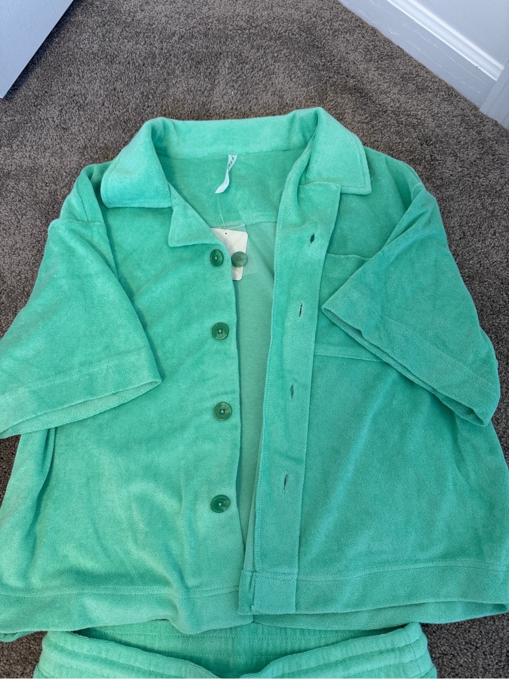 Fabletics Green Terry Two-Piece Set - Picture 3 of 6